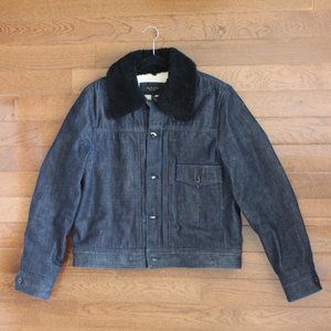 L | rag & bone Jean Bomber Jacket w/ Wool Neck
